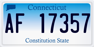 CT license plate AF17357