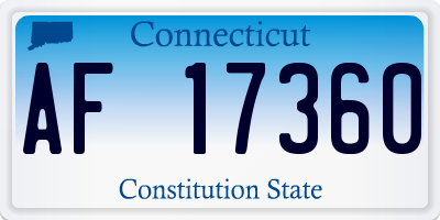 CT license plate AF17360