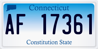 CT license plate AF17361