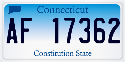 CT license plate AF17362