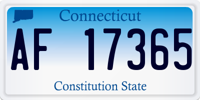 CT license plate AF17365