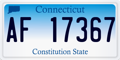 CT license plate AF17367
