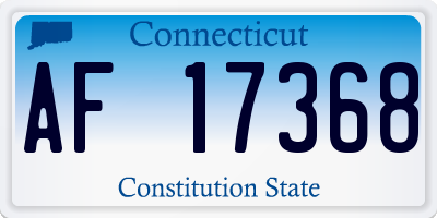 CT license plate AF17368