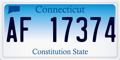 CT license plate AF17374
