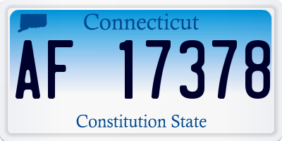 CT license plate AF17378