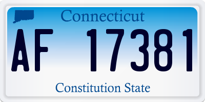 CT license plate AF17381