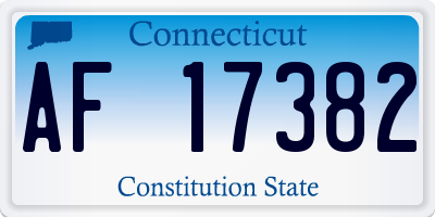 CT license plate AF17382