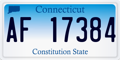 CT license plate AF17384