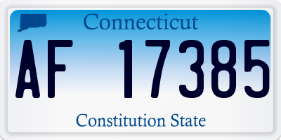 CT license plate AF17385