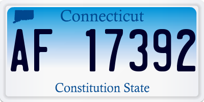 CT license plate AF17392