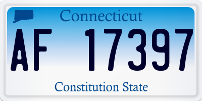 CT license plate AF17397