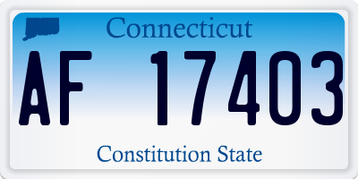 CT license plate AF17403