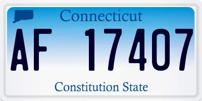 CT license plate AF17407