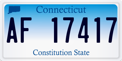 CT license plate AF17417
