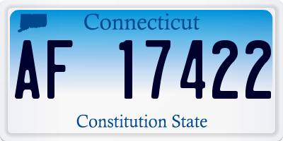 CT license plate AF17422