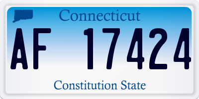 CT license plate AF17424