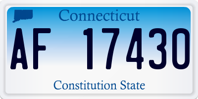 CT license plate AF17430