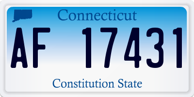 CT license plate AF17431