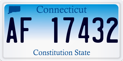 CT license plate AF17432