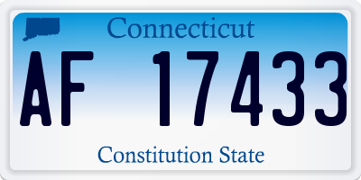 CT license plate AF17433