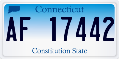 CT license plate AF17442