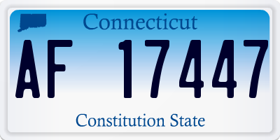 CT license plate AF17447