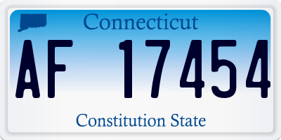 CT license plate AF17454