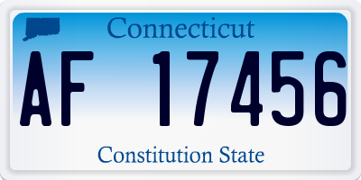 CT license plate AF17456