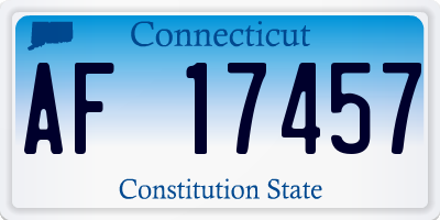 CT license plate AF17457