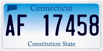 CT license plate AF17458