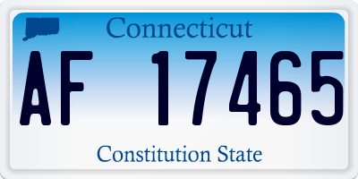 CT license plate AF17465