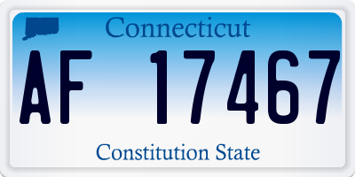 CT license plate AF17467