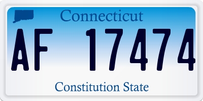 CT license plate AF17474