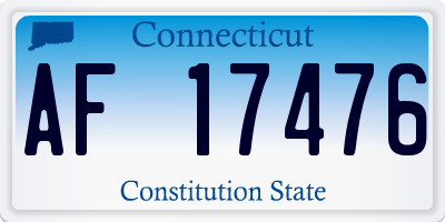 CT license plate AF17476