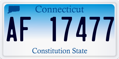 CT license plate AF17477