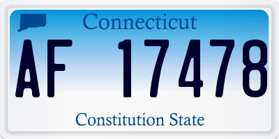 CT license plate AF17478
