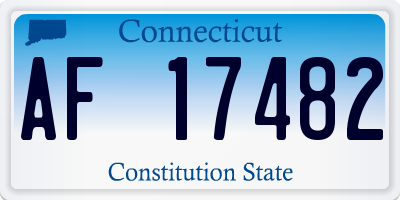 CT license plate AF17482