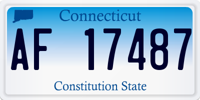 CT license plate AF17487