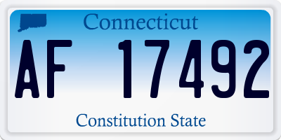 CT license plate AF17492