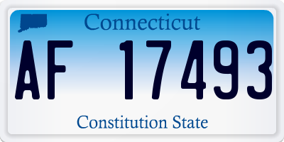 CT license plate AF17493