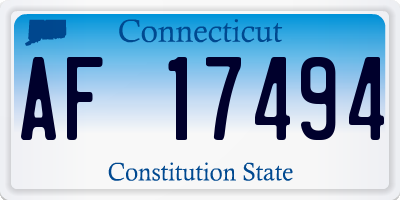 CT license plate AF17494