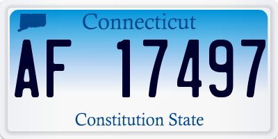 CT license plate AF17497