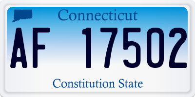 CT license plate AF17502