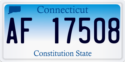 CT license plate AF17508