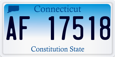 CT license plate AF17518