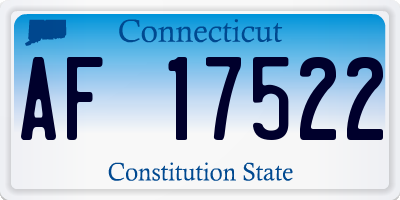 CT license plate AF17522