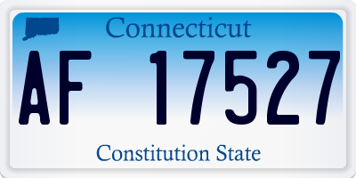 CT license plate AF17527