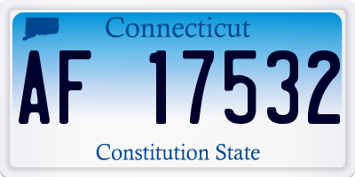 CT license plate AF17532