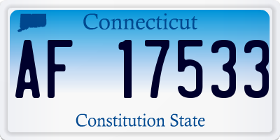 CT license plate AF17533