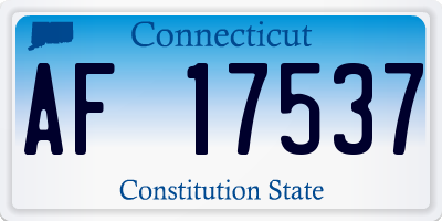 CT license plate AF17537